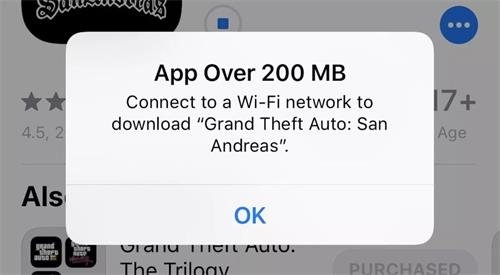 Apple将iPhone手机下载栏提升至200MB