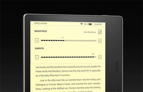 新的Kindle Oasis将屏幕颜色调整为一天中的时间
