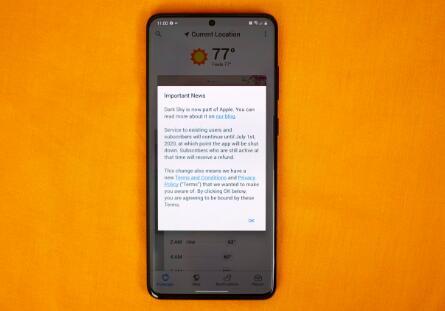 苹果将​​DarkSky从Android上移除后使用的4种天气应用
