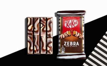 雀巢推出大理石纹黑巧克力KitKatZebra
