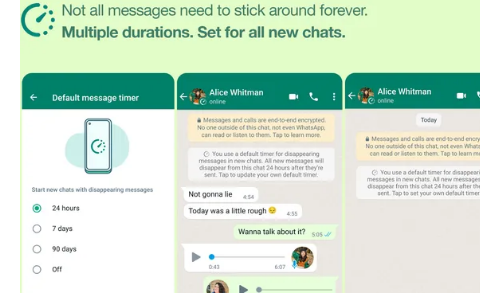 WhatsApp现在允许您将所有聊天设置为默认消失