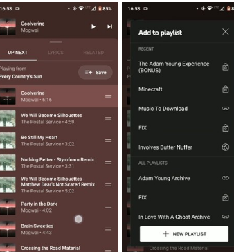 YouTubeMusic引入了另一个谷歌Play音乐功能可以选择从您的队列中创建播放列表