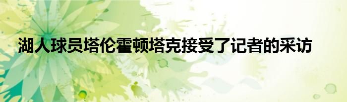 湖人球员塔伦霍顿塔克接受了记者的采访