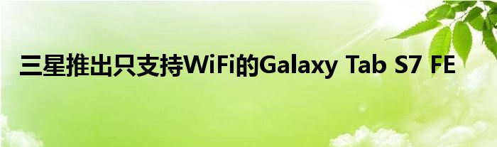 三星推出只支持WiFi的Galaxy Tab S7 FE