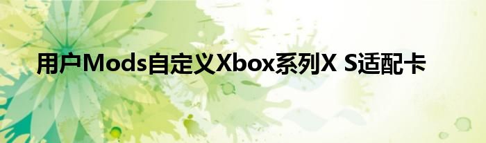 用户Mods自定义Xbox系列X S适配卡