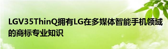LGV35ThinQ拥有LG在多媒体智能手机领域的商标专业知识