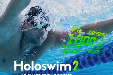 Holoswim2带实时AR显示的游泳镜