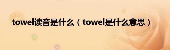 towel读音是什么（towel是什么意思）