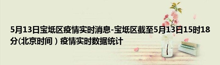 5月13日宝坻区疫情实时消息-宝坻区截至5月13日15时18分(北京时间）疫情实时数据统计