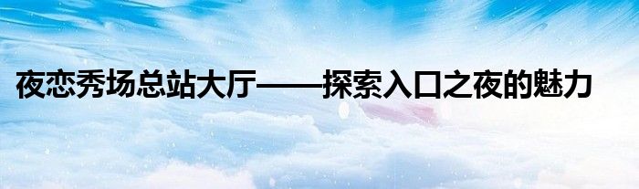 夜恋秀场总站大厅——探索入口之夜的魅力