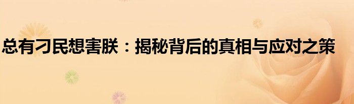 总有刁民想害朕：揭秘背后的真相与应对之策