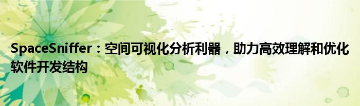 SpaceSniffer：空间可视化分析利器，助力高效理解和优化软件开发结构