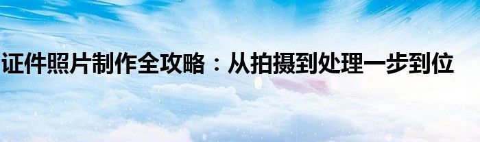 证件照片制作全攻略：从拍摄到处理一步到位