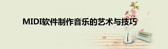 MIDI软件制作音乐的艺术与技巧