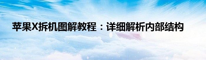 苹果X拆机图解教程：详细解析内部结构