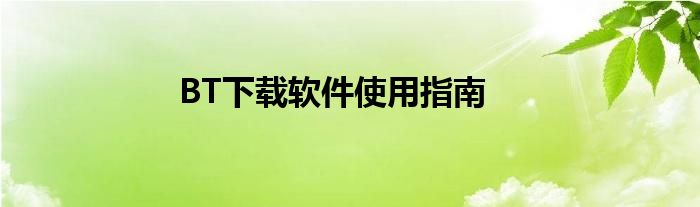 BT下载软件使用指南