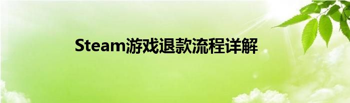 Steam游戏退款流程详解