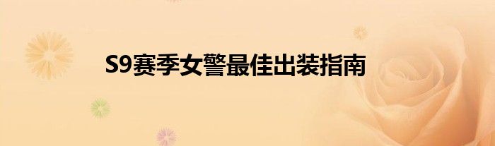 S9赛季女警最佳出装指南