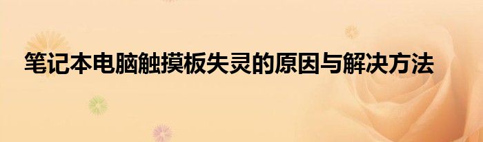 笔记本电脑触摸板失灵的原因与解决方法