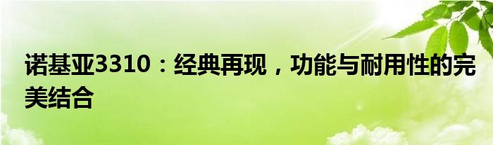 诺基亚3310：经典再现，功能与耐用性的完美结合