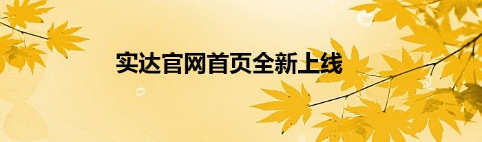 实达官网首页全新上线