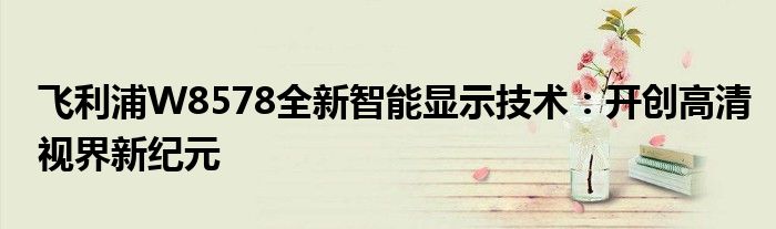 飞利浦W8578全新智能显示技术：开创高清视界新纪元