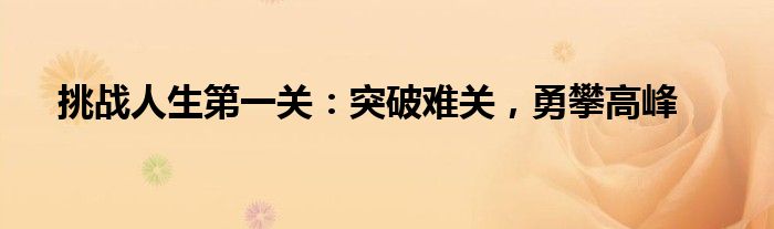 挑战人生第一关：突破难关，勇攀高峰