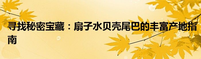 寻找秘密宝藏：扇子水贝壳尾巴的丰富产地指南