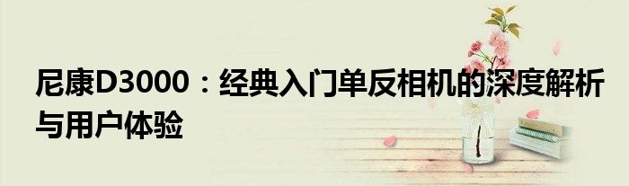 尼康D3000：经典入门单反相机的深度解析与用户体验