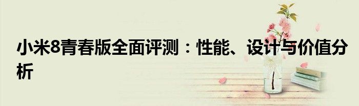 小米8青春版全面评测：性能、设计与价值分析