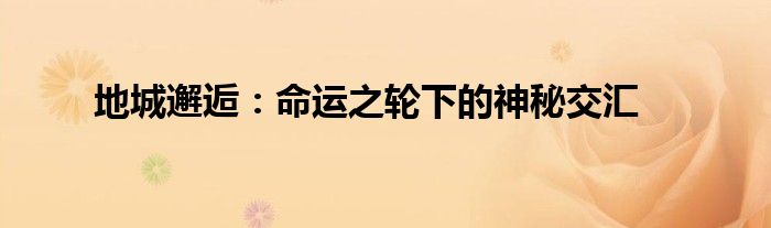 地城邂逅：命运之轮下的神秘交汇