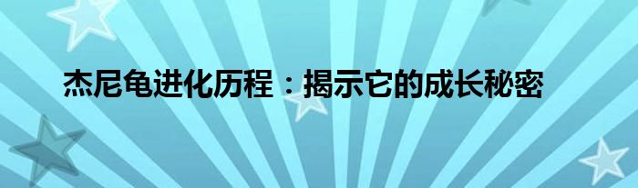 杰尼龟进化历程：揭示它的成长秘密