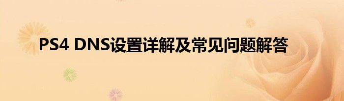 PS4 DNS设置详解及常见问题解答