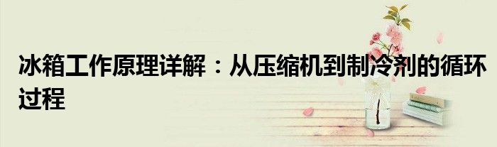 冰箱工作原理详解：从压缩机到制冷剂的循环过程