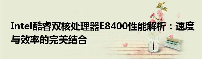Intel酷睿双核处理器E8400性能解析：速度与效率的完美结合