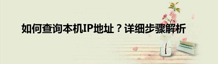 如何查询本机IP地址？详细步骤解析