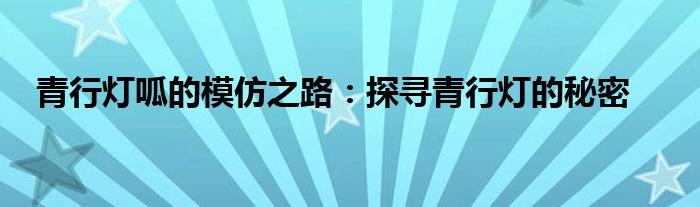 青行灯呱的模仿之路：探寻青行灯的秘密