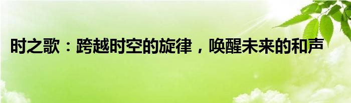 时之歌：跨越时空的旋律，唤醒未来的和声