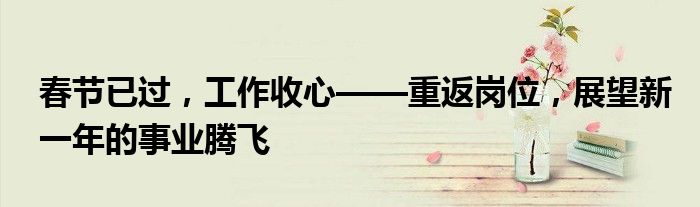 春节已过，工作收心——重返岗位，展望新一年的事业腾飞