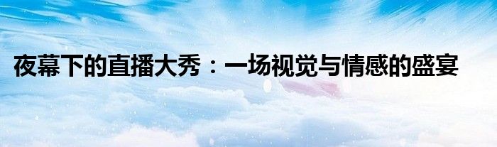 夜幕下的直播大秀：一场视觉与情感的盛宴
