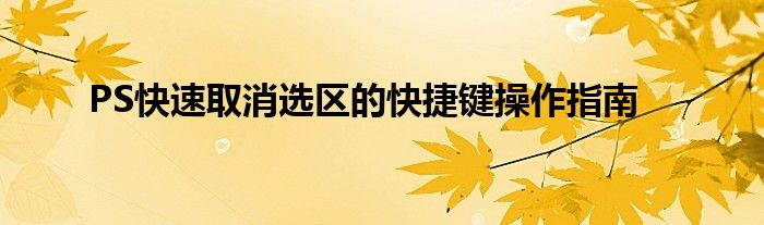 PS快速取消选区的快捷键操作指南