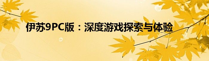 伊苏9PC版：深度游戏探索与体验