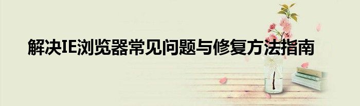 解决IE浏览器常见问题与修复方法指南