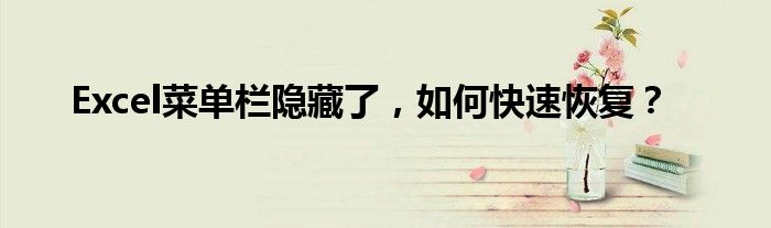 Excel菜单栏隐藏了，如何快速恢复？