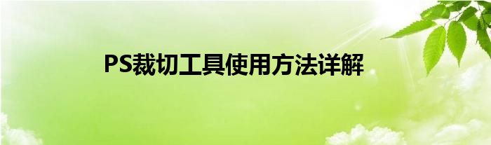 PS裁切工具使用方法详解
