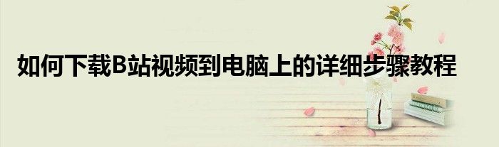 如何下载B站视频到电脑上的详细步骤教程