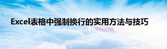 Excel表格中强制换行的实用方法与技巧