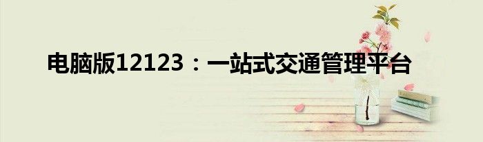 电脑版12123：一站式交通管理平台