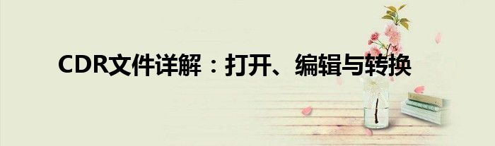 CDR文件详解：打开、编辑与转换