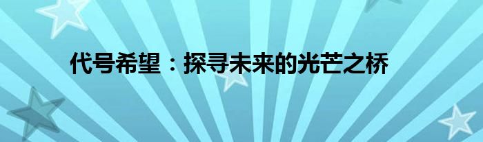 代号希望：探寻未来的光芒之桥